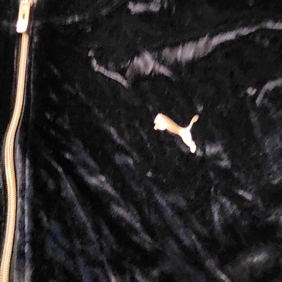 PUMA Velour Track Jacket Full-Zip Street Big Logo Y2K Black Size L 2292 - Picture 4 of 7